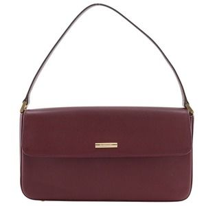 Burberry Hobo Shoulder Bag Leather Bordeaux Type Women's